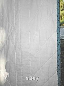 Vintage Quilt Blanket Hand-Quilted Handmade Calico Cotton Full-size 80X80
