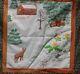 Vintage Quilt Green Deer Mancave Hand Stitched Handmade With Love By My Mom 80s