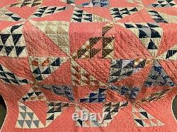 Vintage Quilt HOVERING HAWK Hand Stitched Handmade 62 x 72 Twin Full CLEAN
