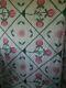 Vintage Quilt Hand Made Quilted Beautiful Pink Tulip Floral Design 78 X 90 Bed