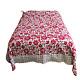 Vintage Quilt Handmade Blanket Queen Handtied Red Floral Boho Floral Hippie