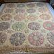 Vintage Quilt, Handmade Hand Quilted 76 X 63 Dresden Plate Ivory Pastels