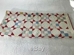 Vintage Quilt Handmade Hand Sewn 1940s 1950s