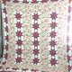 Vintage Quilt Handmade Hand Sewn Stitched Star Pioneer Red Cream 103 X 87 King