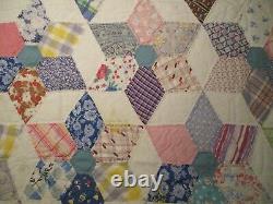 Vintage Quilt Handstitched 88 x 75 Stars Pattern