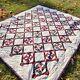 Vintage Quilt. I Believe Its Hand Quilted 8' X 7' 96 X 84 See Photos