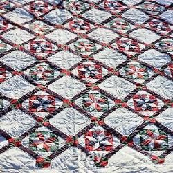 Vintage Quilt. I Believe Its Hand Quilted 8' X 7' 96 x 84 See photos