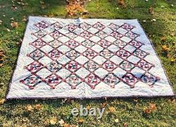 Vintage Quilt. I Believe Its Hand Quilted 8' X 7' 96 x 84 See photos