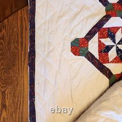 Vintage Quilt. I Believe Its Hand Quilted 8' X 7' 96 x 84 See photos