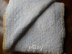 Vintage Quilt Kansas Origin Totally Hand Made 74x 80 Good Used Condition