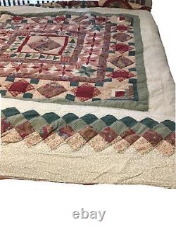 Vintage Quilt King Size Handmade Hand Quilted 103x93