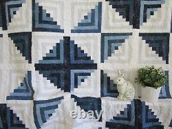 Vintage Quilt, Log Cabin Star, 76 X 78, Excellent, No Stains, No Holes, Clean