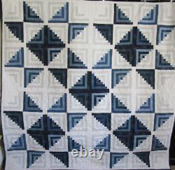 Vintage Quilt, Log Cabin Star, 76 X 78, Excellent, No Stains, No Holes, Clean