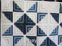 Vintage Quilt, Log Cabin Star, 76 X 78, Excellent, No Stains, No Holes, Clean