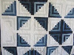 Vintage Quilt, Log Cabin Star, 76 X 78, Excellent, No Stains, No Holes, Clean