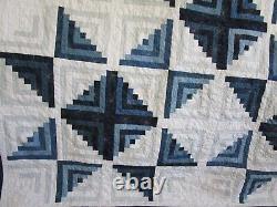 Vintage Quilt, Log Cabin Star, 76 X 78, Excellent, No Stains, No Holes, Clean