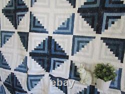 Vintage Quilt, Log Cabin Star, 76 X 78, Excellent, No Stains, No Holes, Clean