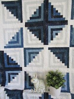 Vintage Quilt, Log Cabin Star, 76 X 78, Excellent, No Stains, No Holes, Clean