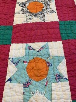 Vintage Quilt Missouri Daisy 65x80 Hand Quilted