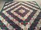 Vintage Quilt Patchwork 86 X 82 All Hand Made Beautiful Quilt