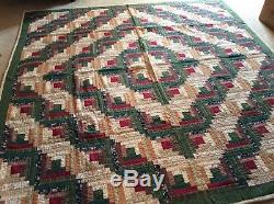Vintage Quilt Patchwork 86 x 82 All Hand Made Beautiful Quilt