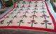 Vintage Quilt Red Green Brown Tree Hand Made Quilt 60 X 75