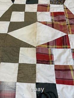 Vintage Quilt Top 72x84 Machine Stitched