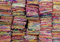 Vintage Reversible cotton Kantha Quilt WHOLESALE LOT OF Throw Blanket Indian