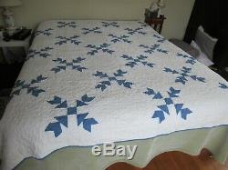 Vintage Rosemont Hand Made Hand Stitched Quilt 76 x 86 Good Condition