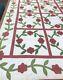 Vintage Signed Handmade Quilt Cira 1900-1920 Floral Wreathes Just Beautiful