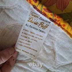 Vintage Sears Blanket Comforter Bedspread Full Coverlet Floral Power 70 Quilt