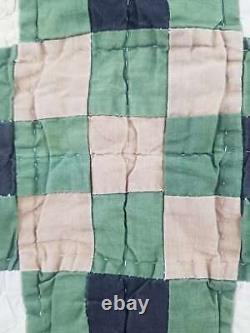 Vintage SouthWestern Style Red And Green Hand Stitched Quilt 83x81 inch