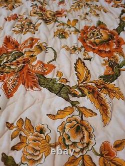 Vintage Springmaid 70's Floral Quilted Queen Bedspread