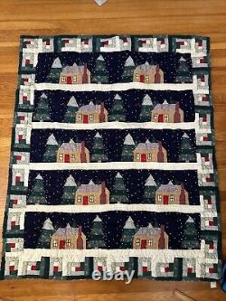 Vintage Style Handmade Christmas Village Quilt Patchwork Wall hanging NH