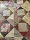 Vintage Style Queen Size Quilt, Block And Star Pattern, Hand Quilted