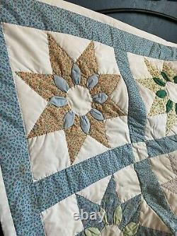 Vintage Sunflower Star Handmade Quilt