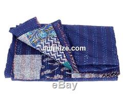 Vintage Throw Cotton Quilt Indian Handmade PatchworkBedspread Reversible Bedding