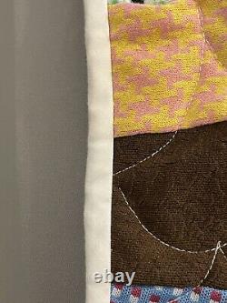 Vintage Trip Around The World Hand Stitched Polyester Quilt 84 X 94