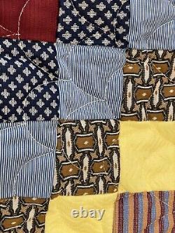 Vintage Trip Around The World Hand Stitched Polyester Quilt 84 X 94