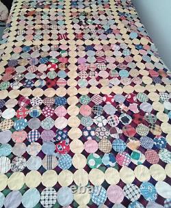 Vintage Twin Size Yoyo Cover Quilt