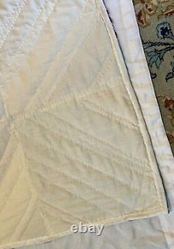 Vintage USA Handmade 70x92 Full Double Scrap Diagonal Strip Quilt Velvet Lace