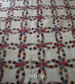 Vintage Wedding Ring 86 x 100 Handmade Quilted Quilt by PA Mennonite Women