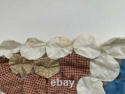 Vintage Yo-Yo Quilt Shown On A King Sz Bed Beautiful Hand Made Estate Find Quilt