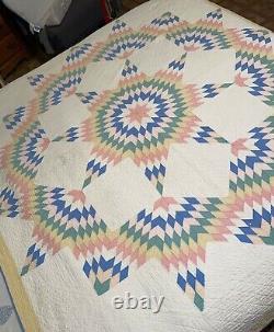 Vintage/antique handmade Lone Star quilt must see, Traditional Colors And Style