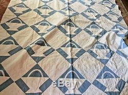 Vintage blue and white hand made soft and light weight quilt