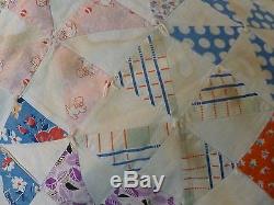 Vintage hand made quilt hand stitched and hand knotted