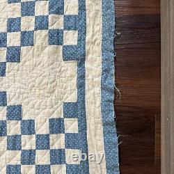 Vintage hand sewn Patchwork signed Quilt by Sara Little, Blanket, As Is