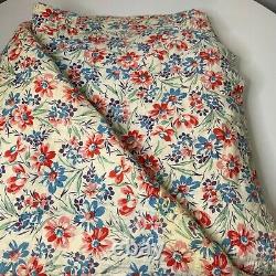 Vintage hand sewn quilt coverlet queen full daisy floral reversible square 70x90