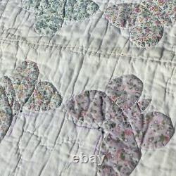 Vintage handmade Appliqué quilt in Butterfly and done great 72 x 78 inches