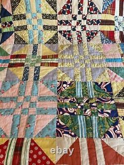 Vintage handmade Patchwork quilt Hand stitched
